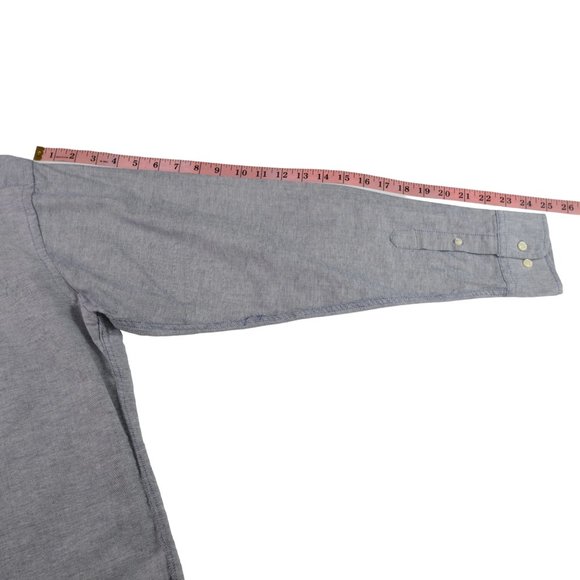 Vintage Botany 500 Men's L 16-16.5 Chambray Button Down Single Needle Tailoring - Picture 13 of 13